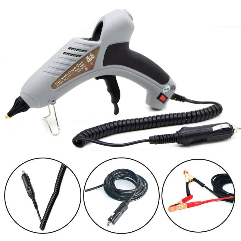 

12V-24V 100W Cigarette Lighter Car Use Hot Melt Glue Glun Low Voltage Glue Gun Battery Clip for Car Sheet Metal Repair Tool