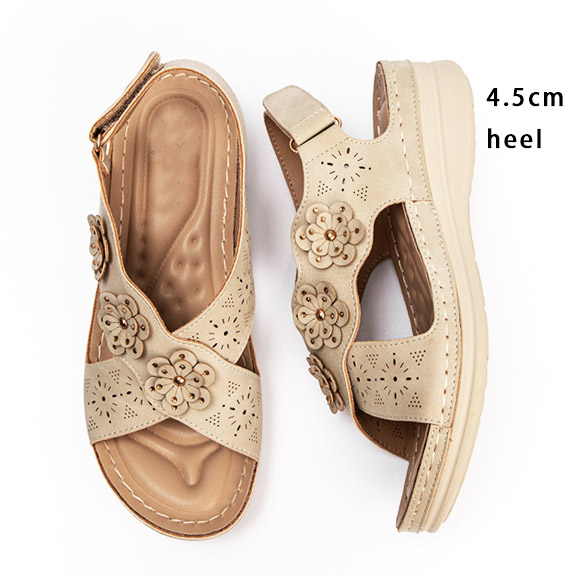 

LIHUAMAO women wedges platform sandals summer beach comfortable ankle strap gladiator sandals party casual peep toe, Beige