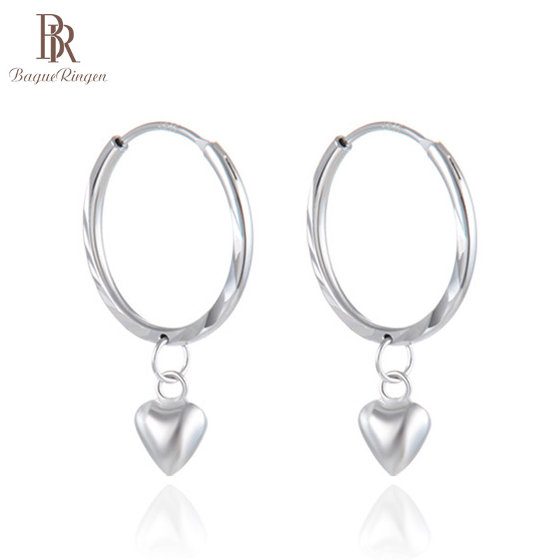 

Bague Ringen Sterling Silver 925 Jewelry Heart shaped Drop Earrings for Women Short Simple design Sweet Girl Ear drops Anniversa
