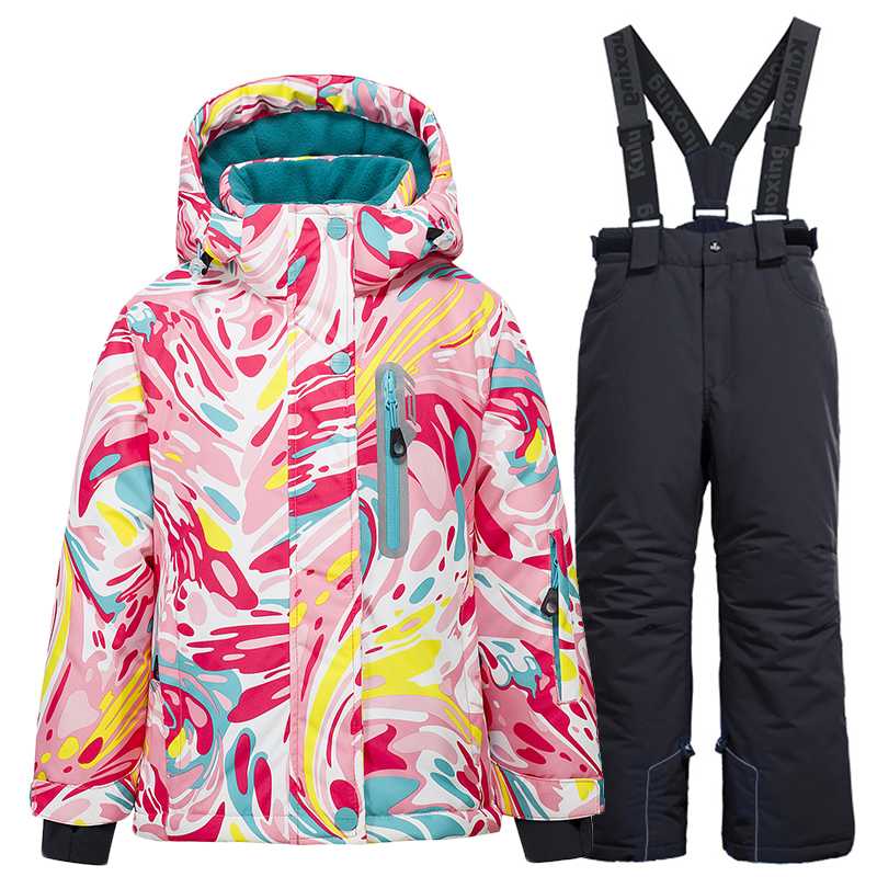 

Kids Ski Suit Children Windproof Waterproof Warm Snowsuit Girls And Boys Snow Set Winter Skiing And Snowboarding Jacket Pants, Color1
