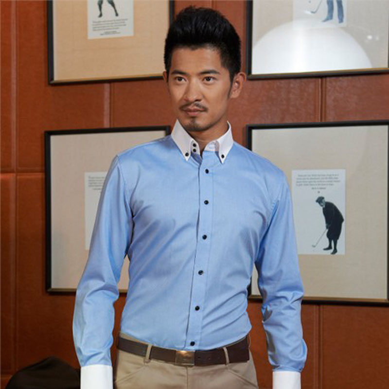 

DEEPOCEAN white shirt men's long-sleeved Korean slim cotton casual men's white shirt clothing, Ddx25528l