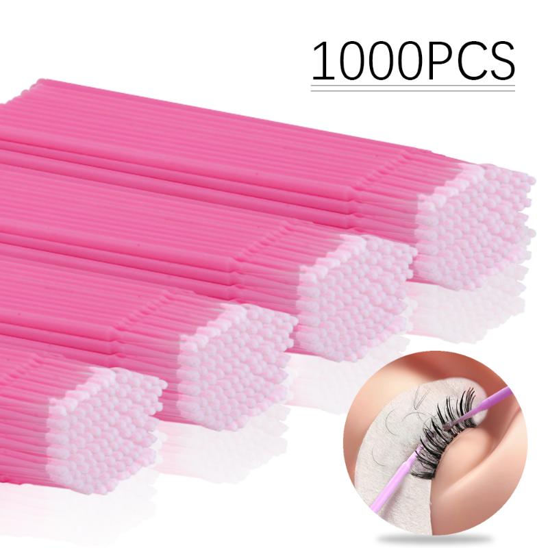 

500/1000pcs Microbrush Disposable Brushes Eyelash Extension Lash Removing Cleaning Cotton Swabs Lashes Accessories Makeup Tools