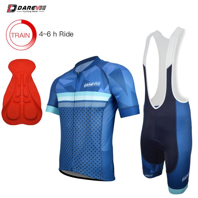 

Darevie Blue Cycling Pro Sets Breathable Cycling Jersey Shockproof Bib Shorts Clothing Sets Team Uniform, Jersey only