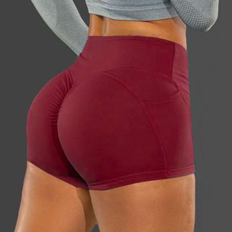

Summer Sport Shorts Women High Waist Elasticated Seamless Fitness Leggings Push Up Gym Training Gym Tights Pocket Yoga Short, Color 2