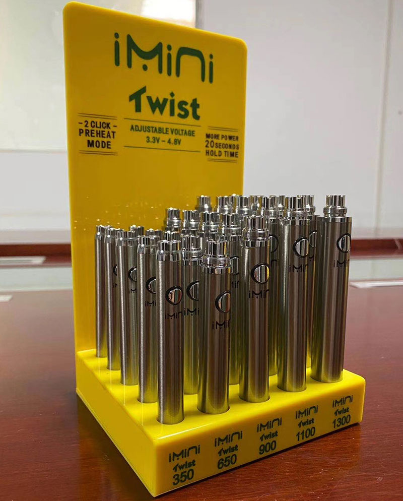 

IMINI Evod Twist Preheat VV 350mah 650mah 900mah 1100mah 1300mah With Display Box Variable Voltage 510 thread Vape battery