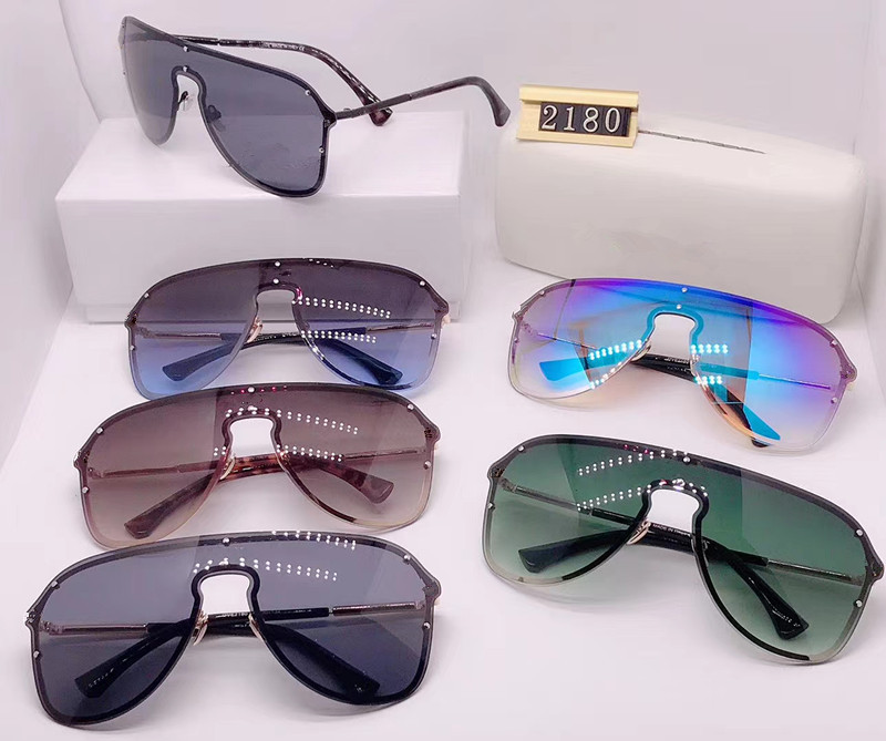 

Popular 2180 Designer Sunglasses Conjoined lens Summer Style for women Adumbral Goggle Top Quality UV400 Lens Mixed Color With original box