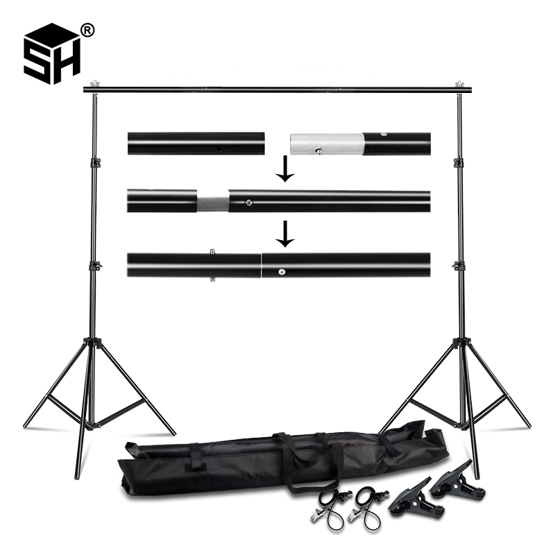 

Background Stand Backdrop Support System Kit 2.6M x 3M 3M M with Portable Carrying Bag for Muslins Backdrops,Paper and Canvas
