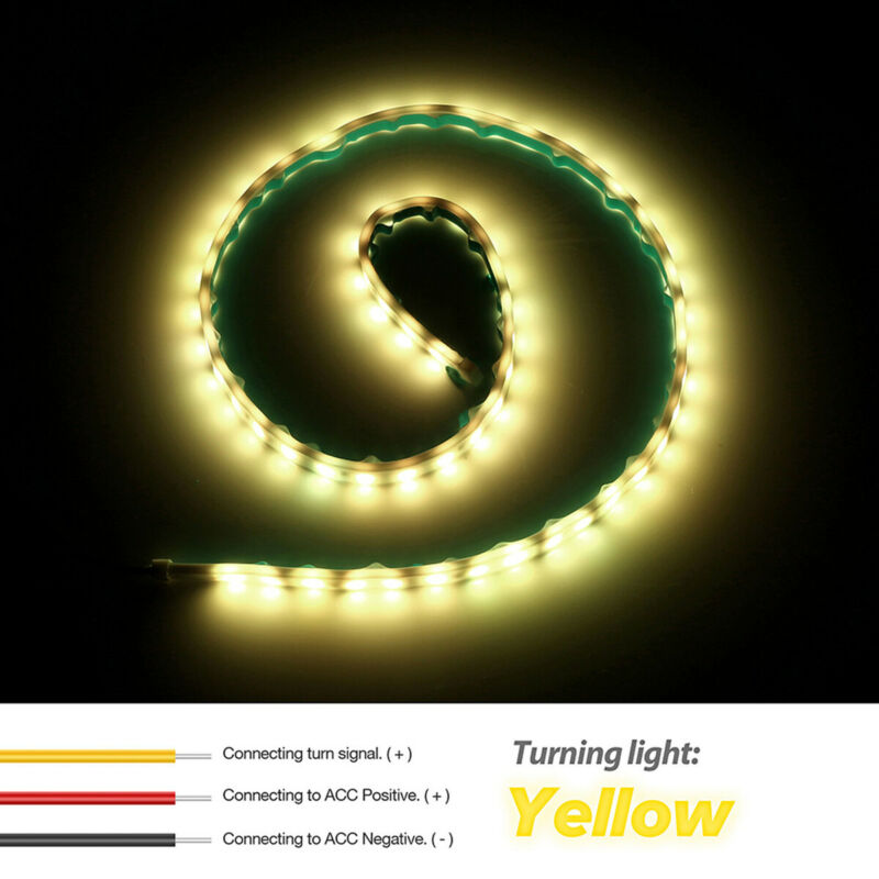 

1.2M Turn Signal Light RGB Remote Parts Accessories Lighting Bulbs 47" LED