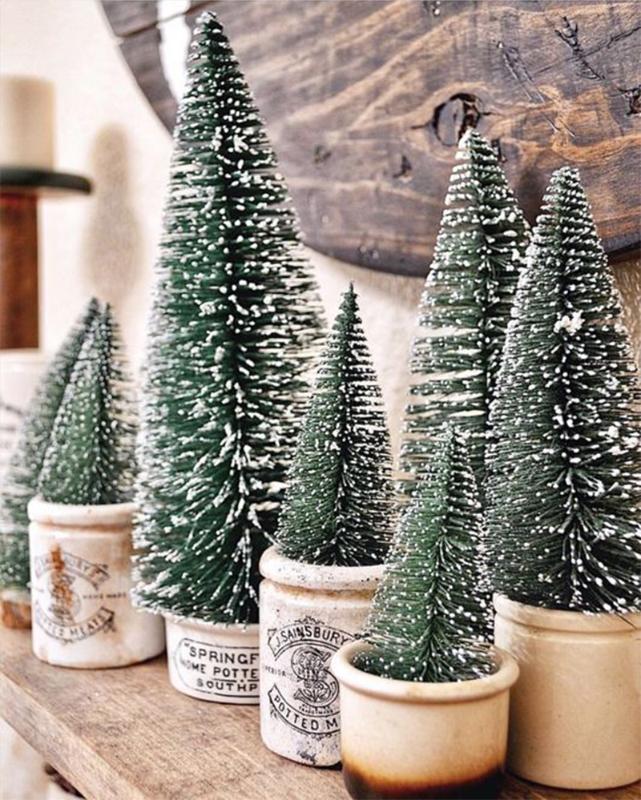 

8pcs Different Styles Mini Christmas Tree Sisal Silk Cedar Christmas Home Decoration New Year Party Desktop Supplies
