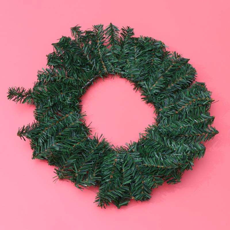 

40CM Christmas Wreath Front Door Hang Garland with Pine Needles for Party Decoration, As shown