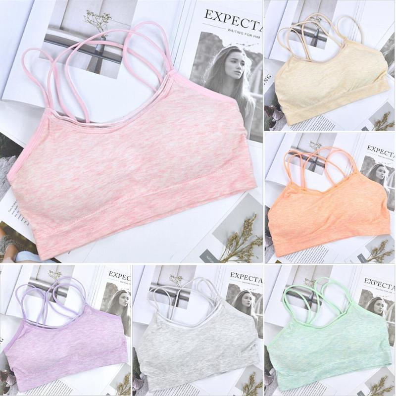 

6 Colors Womens Sport Bra Fitness Yoga Running Vest Underwear Padded Crop Tops Underwear No Wire-rim Bras Female, Yellow