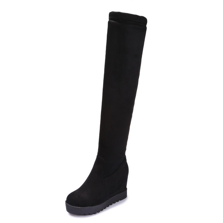

2020 Botas Mujer Big Size 34-43 brand Design sexly Over The Knee Boots Thick Sole Platform Slim Long Autumn Winter X25-26, Black