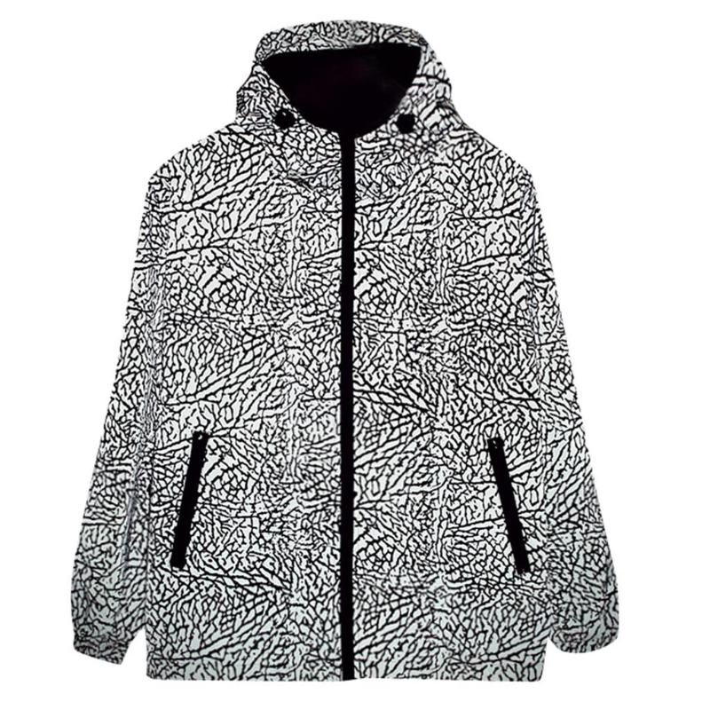 

CHAMSGEND Fashion Couple Hooded Print Jacket Breathable Quick-drying Outdoor Zipper Thin Jacket, Gray
