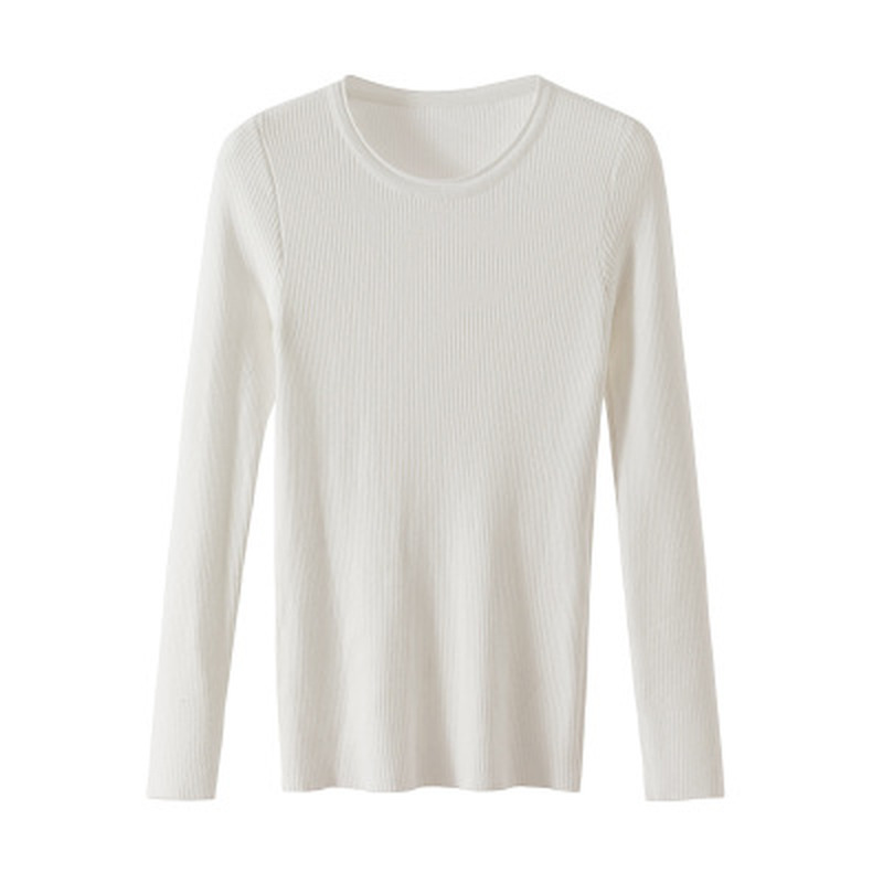 

2020 New Knitted Women's O-neck Sweater Pullover Spring And Autumn Basic Ladies Sweater Pullover Slim Fit Black Fashion, Beige