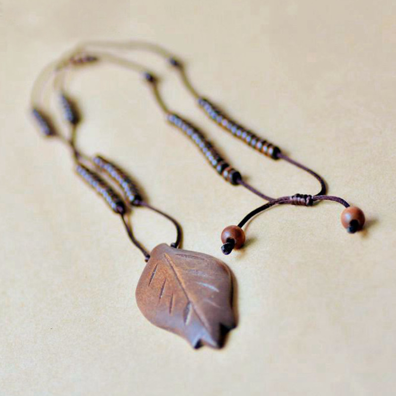 

Fashion Wearing Chain Women Lady Sweater Chain Pendant Necklace Tibetan Style Retro Wood Necklace Jewelry