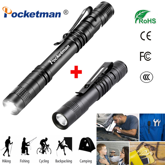 

Mini Portable Waterproof Small Penholder Night Walking Lighting Car Repair Light Work LED Torch power by Battery
