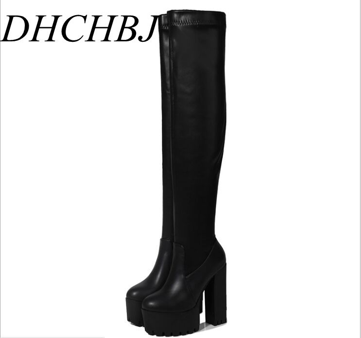 

European and American over the knee boots 15 cm super high heel long boots 2020 new stovepipe women's fashion elastic boot, A1