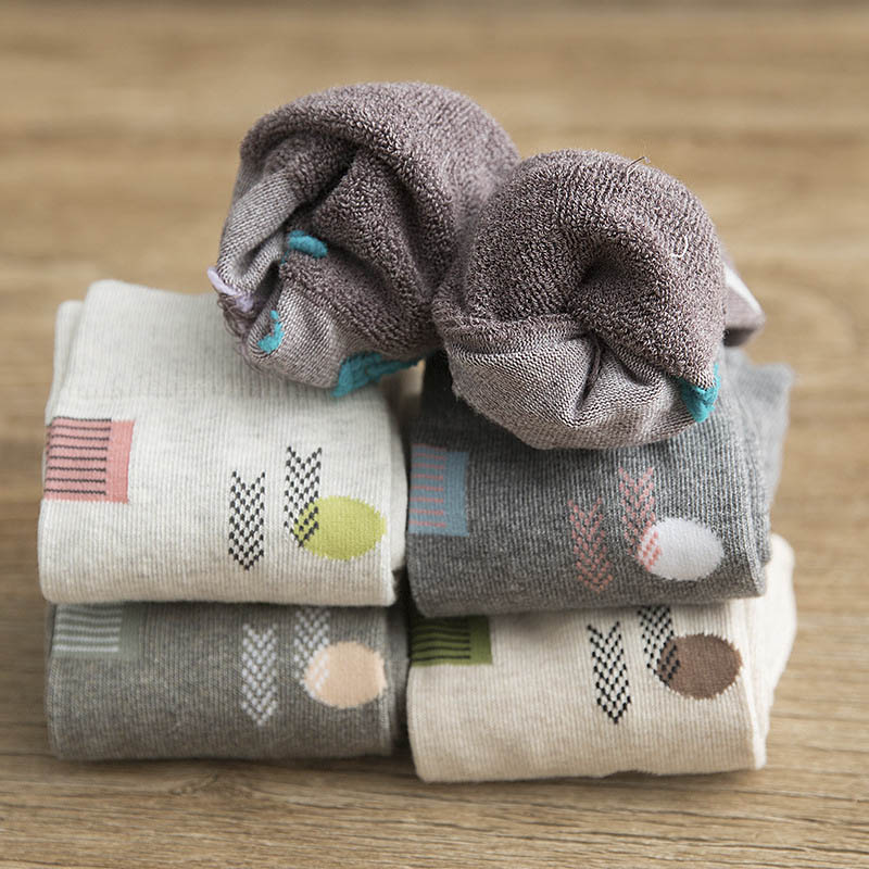 

Creative Autumn/Winter Art Harajuku Cotton Geometric Mountains Men Socks Printing Keep Warm Breathable Casual Happy Funny Socks