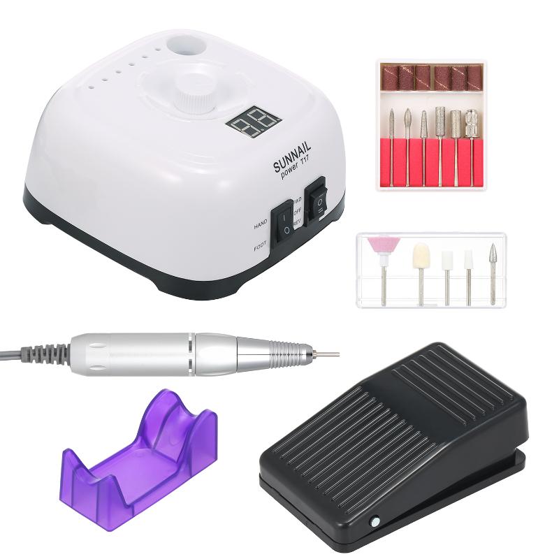 

35000RPM Electric Nail Drill Bits Set with Foot Pedal Nail File Drill Machine Kit Art Polisher Set Pedicure Tools