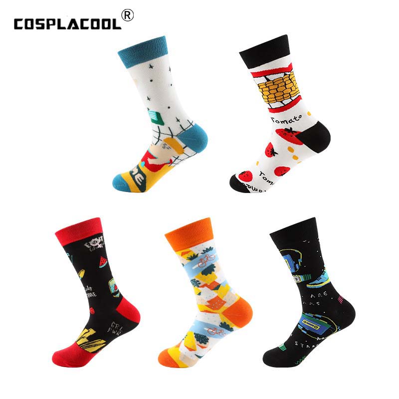 

COSPLACOOL]Harajuku 2020 Korean Spring Summer Style Cotton Men Socks Fashion Comfortable Casual Funny Socks Men Creative Sokken
