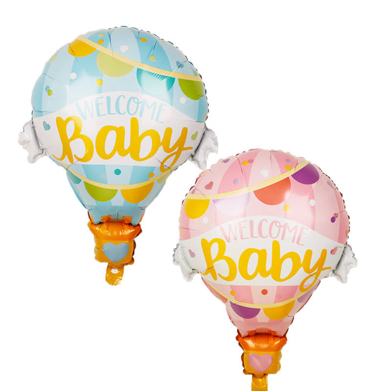 

1pcs 62*79cm Welcome Baby Pink Blue Hot Air Balloon Foil Balloons Kids Birthday Party Wedding Decor Baby Shower Theme Supplies