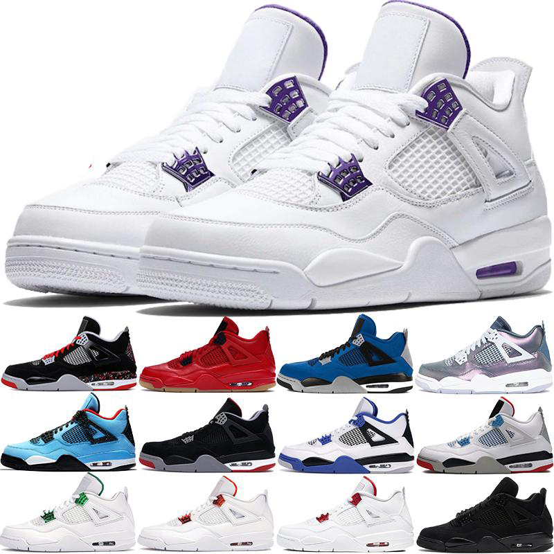 

new 4 4s Jumpman basketball shoes metallic purple red green bred OVO Splatter black cat what the men mens sport Sneakers, Shoeslace