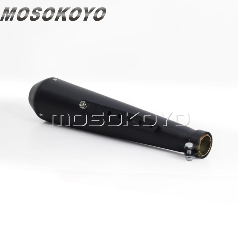 

Motorcycle Black Vintage Cafe Racer Exhaust Muffler 35-41mm Pipe for Chopper Bobber