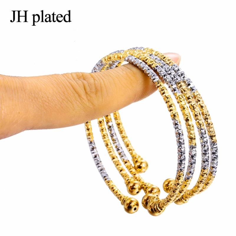 

JHplated 4 Pieces Bangle for Womens,Dubai Bracelet Womans,Africa/Arab/Ethiopia Jewelry