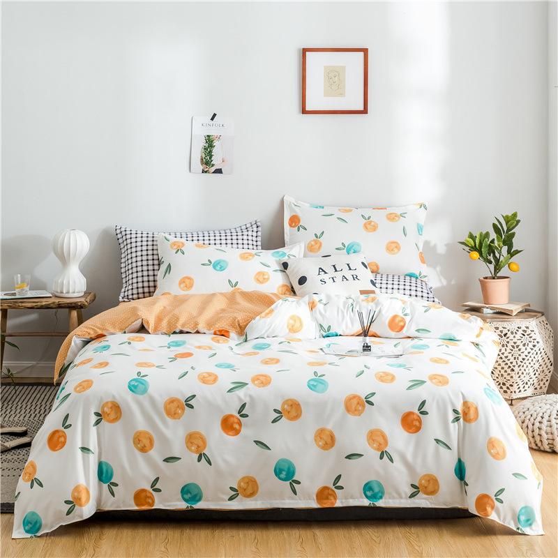 

Orange Pineapple Bed Cover Set Kids Boy Girl Duvet Cover Adult Child Bed Sheets And Pillowcases Comforter Bedding Set J057, 2tj-61071-047