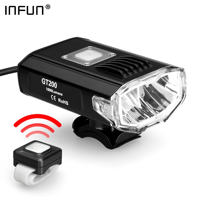 

INFUN GT200 Remote Control Bicycle Front Light 2200 Lumen USB Rechargeable MTB Headlight IPX 4 Cycling Road Bike