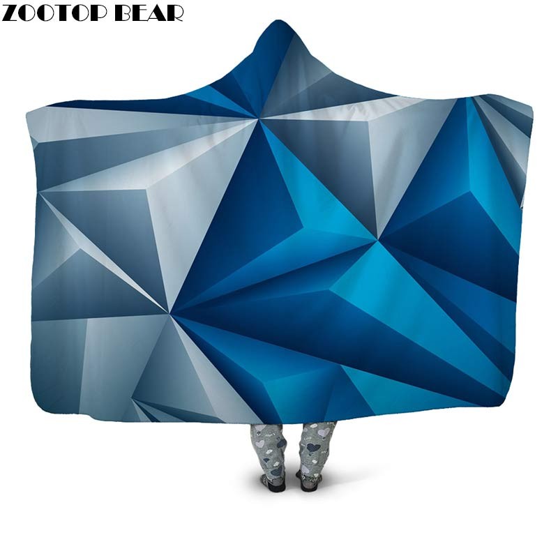 

NEW Style Hooded Blanket Fashion Popular Bedspread Warm Adult Sofa Home Office Airplane Plush Blanket 3D Print Fleece