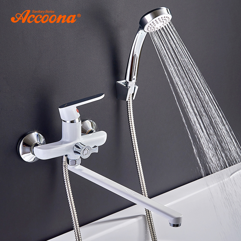 

Accoona Bathroom Bathtub Faucet Shower set Outlet Pipe Cold and Hot Bath Faucets Surface Lacquered Brass Faucets Head A7166