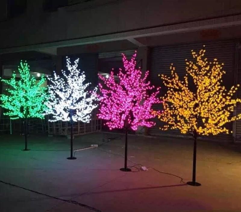 

1.5M 1.8m 2m Shiny LED Cherry Blossom Christmas Tree Lighting Waterproof Garden Landscape Decoration Lamp For home Party decor
