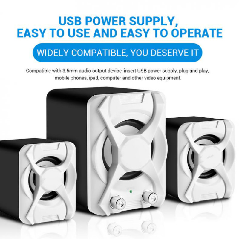 

High Power 3D Stereo Subwoofer 2.1 PC Speaker Portable bass Music DJ Soundbar TV USB Computer Speakers For laptop Phone TV