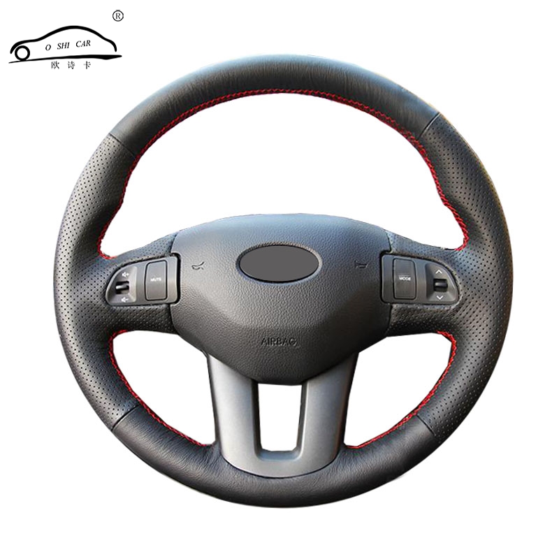 

Genuine Leather car steering wheel Cover for Kia Sportage 3 2011-2014 Kia Ceed Cee'd 2010-2012/dedicated Steering-Wheel Braid