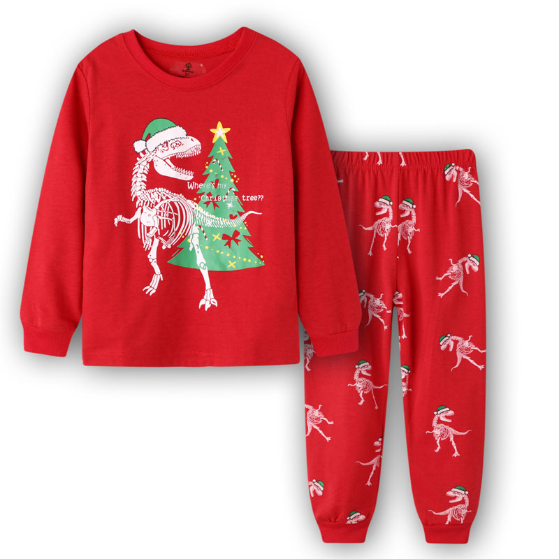 

2020 Boys Christmas Pajamas Pijama Infantil Girls Santa Pjs Gecelik Koszula Nocna Pyjamas Kids Animais Dinosaurios Pajama Set, P8047