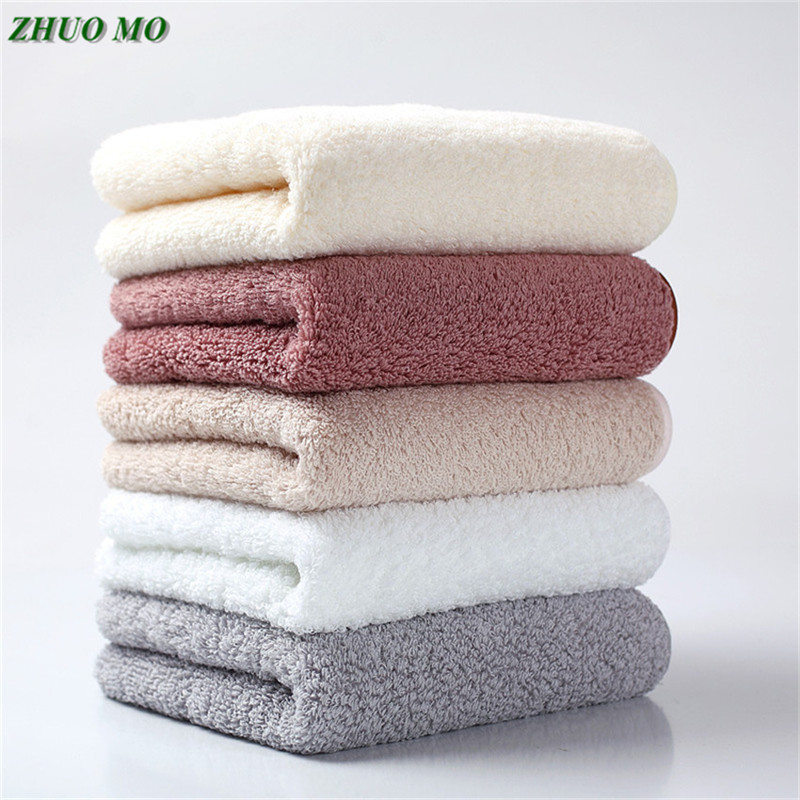 

ZHUO MO 2pcs white towel luxury quality Egyptian cotton 40*75cm large Couple towel home bathroom Super absorbent for gift towels, Random color