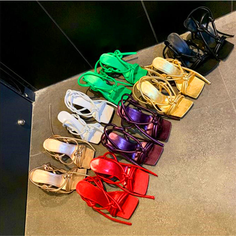 

Thin strap square toe sexy fashion lady high heels black white gold stiletto heel summer party sandals, Champagne