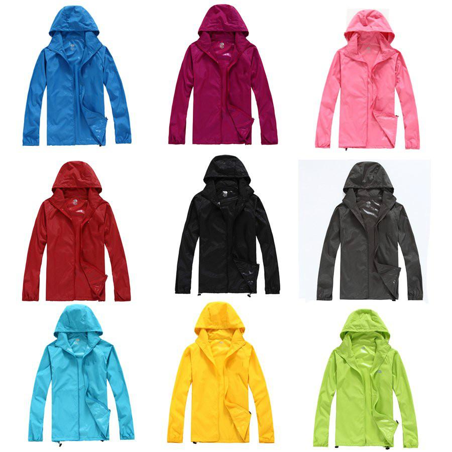 

Low price Summer Womens Men Brand Rain Jacket Coats Outdoor coats Hoodies Windproof and Waterproof Sunscreen Face Coats Black White XS-XXXL, 02