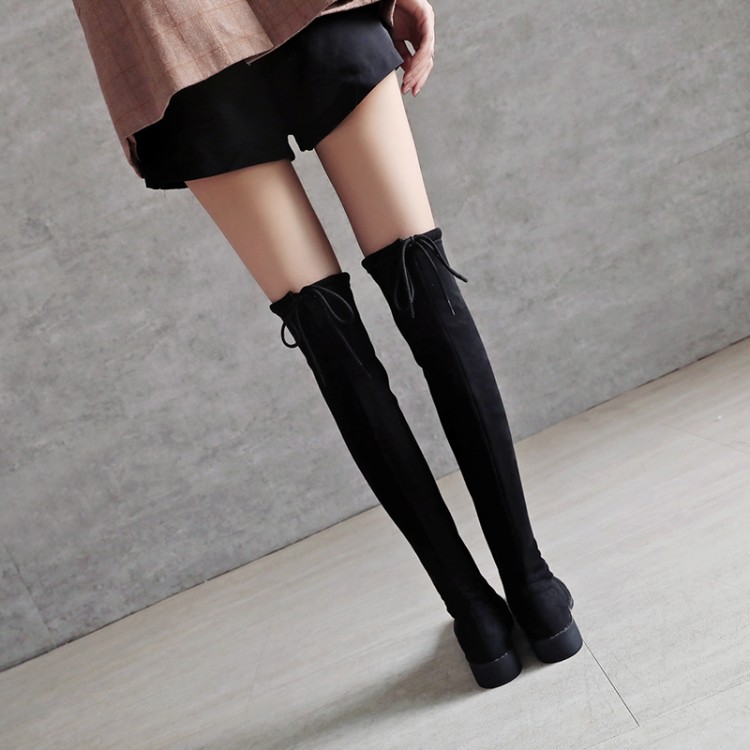 

Big Size9 10 11 12 thigh high boots knee high boots over the knee women ladies After the band over, Black