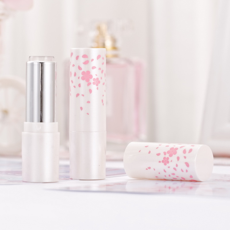 

Cute Beautiful Pink Flowers Decoration Handmade Empty Lipstick Tubes Containers Cosmetic empty lip tubes containers