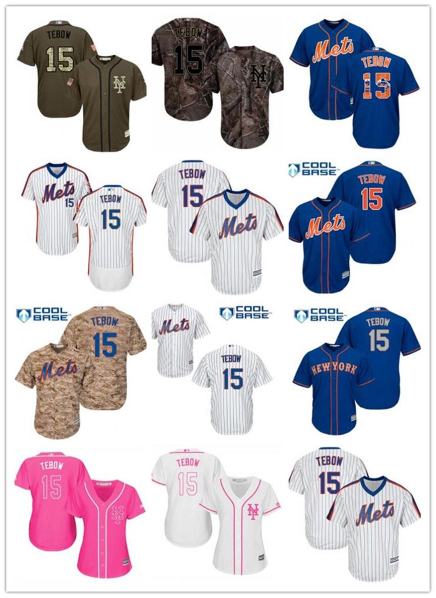 

Custom NY New YorkMets 15 Tim Tebow baseball jersey Mets baseball wear men women youth jerseys, Brown