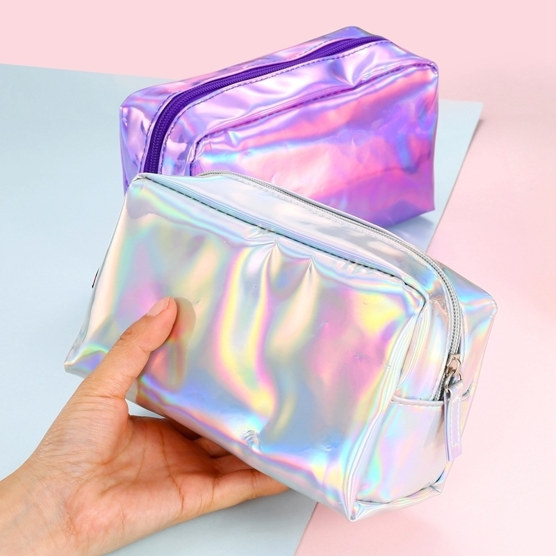 

Transparent Waterproof Travel Storage Bag Laser Makeup Bag Cosmetic Pouch Women Wash Bags Fashion Organizer Handbag Cosmetic Bag