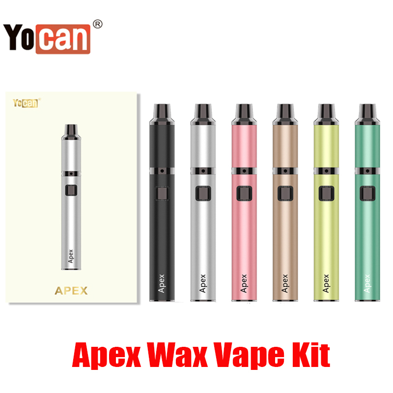 

Original Yocan Apex Vape Kit 650mah Battery Vaporizer Pen With Heating 510 thread Box Mod Quartz Dual Coil 100% Authentic, Black
