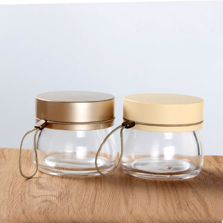 

High Quality New Transparent Packaging Cream Box 100G Glass Bottle 10pcs/lot