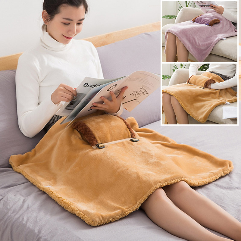 

Newly Soft Heated Shawl Electric Warming Heating Blanket USB Powered Winter Pad Portable with Slots XSD88