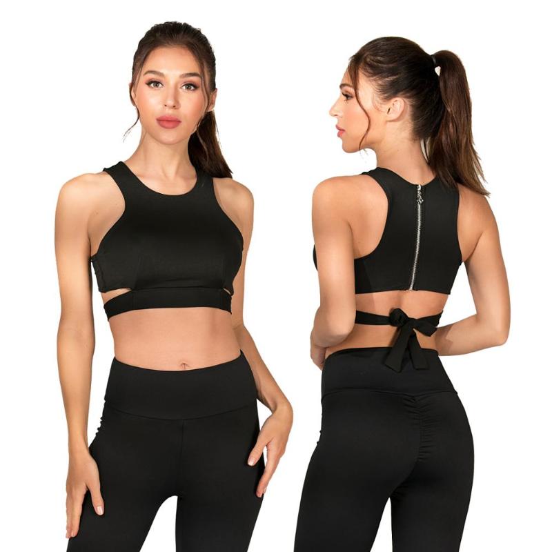 

Black Sports Bra Women Sexy Crop Top Push Up Bra Top Quick Dry Gym Fitness Clothing For Running Jogging Sportswear 11001