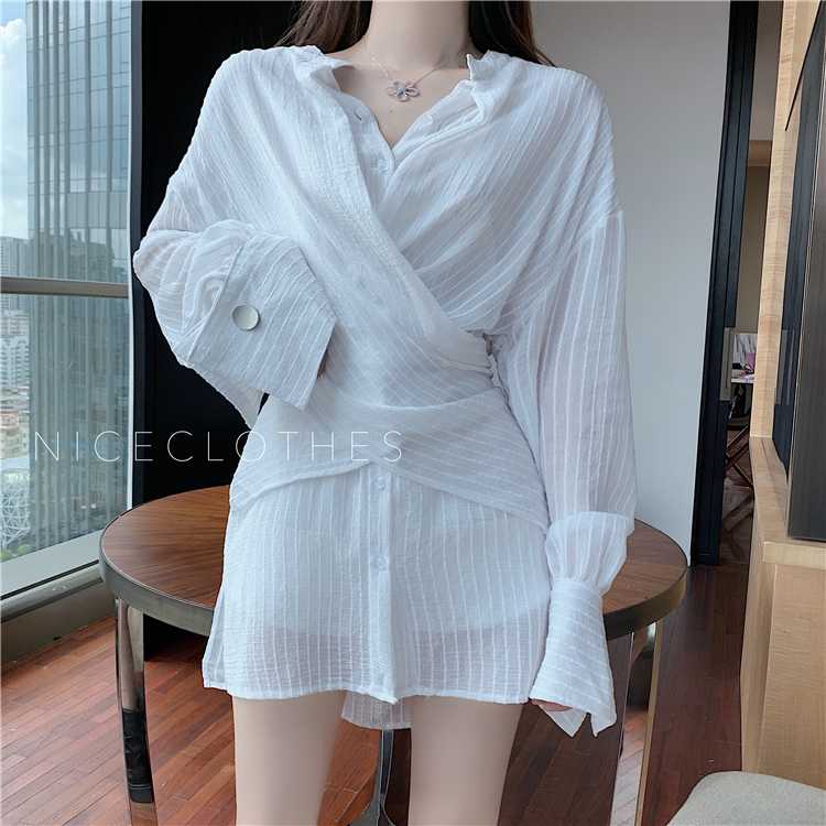 

streetwear spring autumn Korean plus size Women's Clothing fashion brand Blouses female long sleeve chiffon white loose shirts