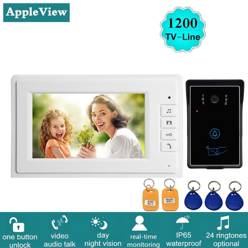 

Video Door Phone Intercom System 7 inch HD Monitor 1200TVL Doorbell Camera Support Night Vision Tamper Alarm