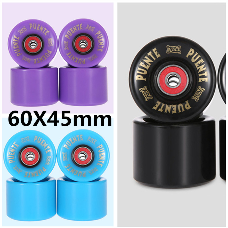 

Black Blue Purple 60MM 45mm Road Skateboard wheel with ABEC9 Reds Bearing Long Board Skate Board 4 pieces 60mmX45mm 82A Wheels, 4 blue wheels